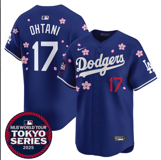 Men Los Angeles Dodgers 17 Ohtani Tokyo Series 2025 blue Limited Stitched Jersey